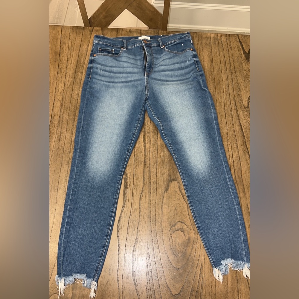 Loft high waist skinny distressed